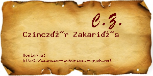 Czinczár Zakariás névjegykártya